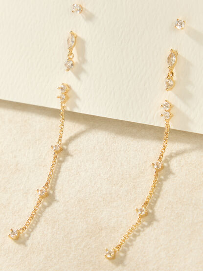 Tessa 18k Gold 3 Pack Earring Set - AS Kids
