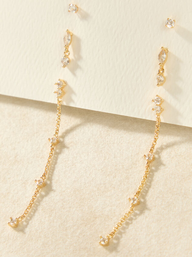 Tessa 18k Gold 3 Pack Earring Set Detail 2 - AS Kids