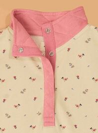 Ava Floral Half Snap Pullover Detail 2 - AS Kids