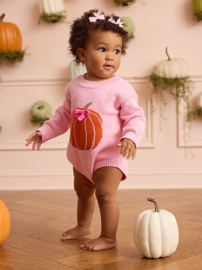 Hazel Pumpkin Sweater Bubble By Mudpie - AS Kids