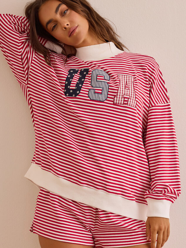 USA Stripe Mockneck Pullover - AS Kids