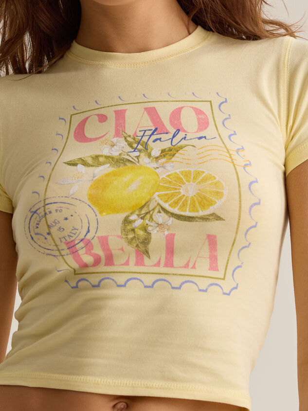 Ciao Bella Postcard Baby Tee Detail 2 - AS Kids