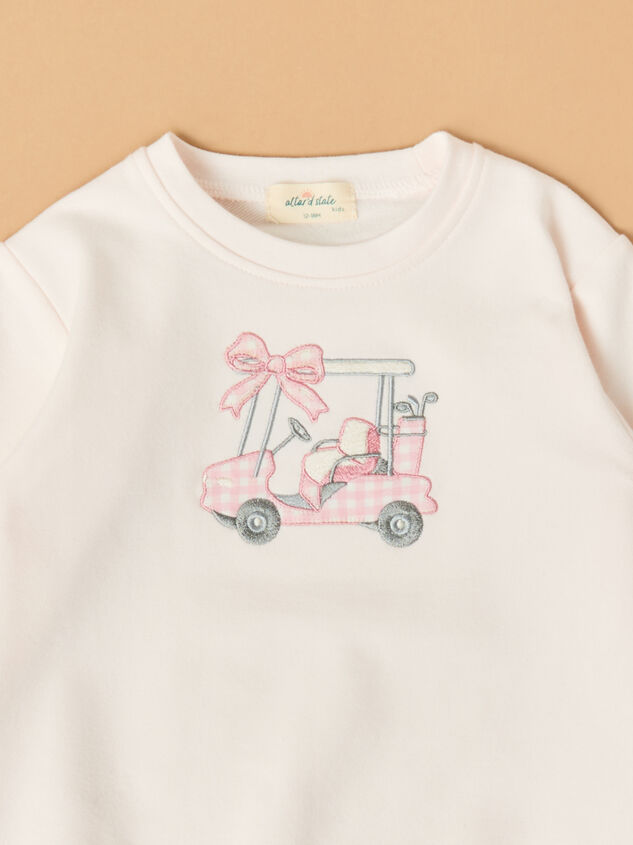 Gabby Golf Cart Embroidered Baby Sweatshirt Detail 2 - ALTAR'D STATE KIDS
