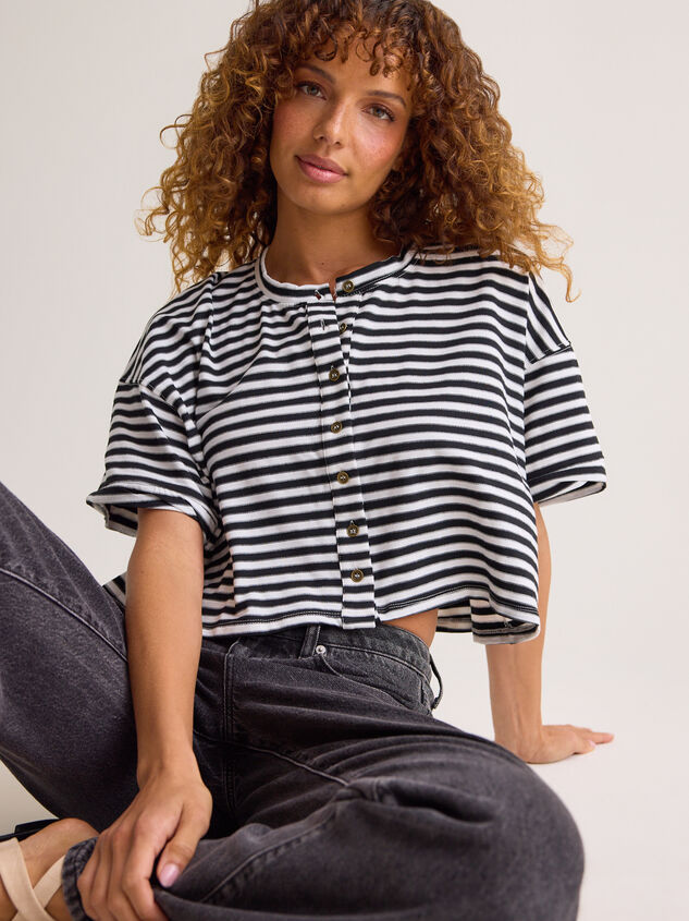 Keaton Button-Up Stripe Top - AS Kids
