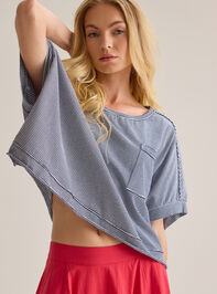Abigail Stripe Cropped Tee Detail 3 - AS Kids