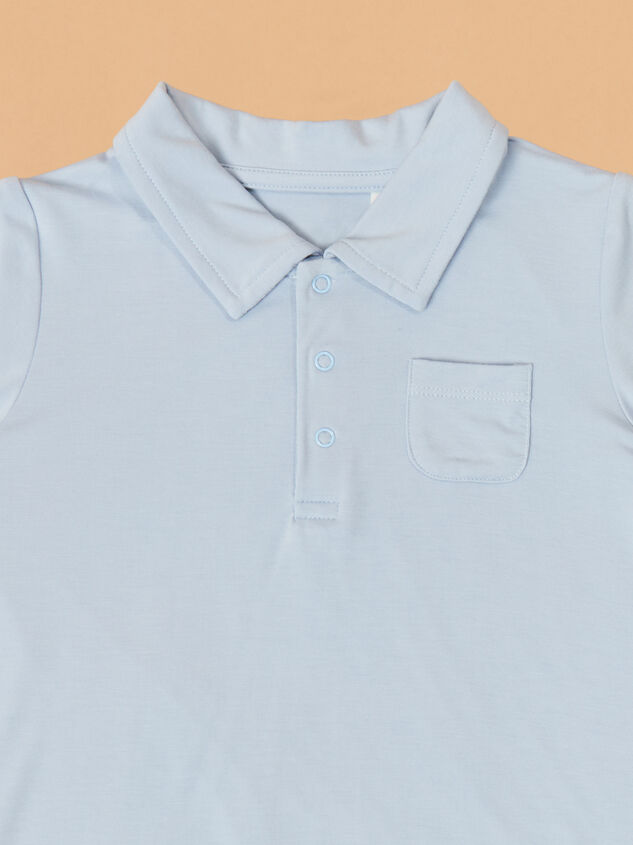 Dusty Plaid Polo Short Set Detail 4 - ALTAR'D STATE KIDS