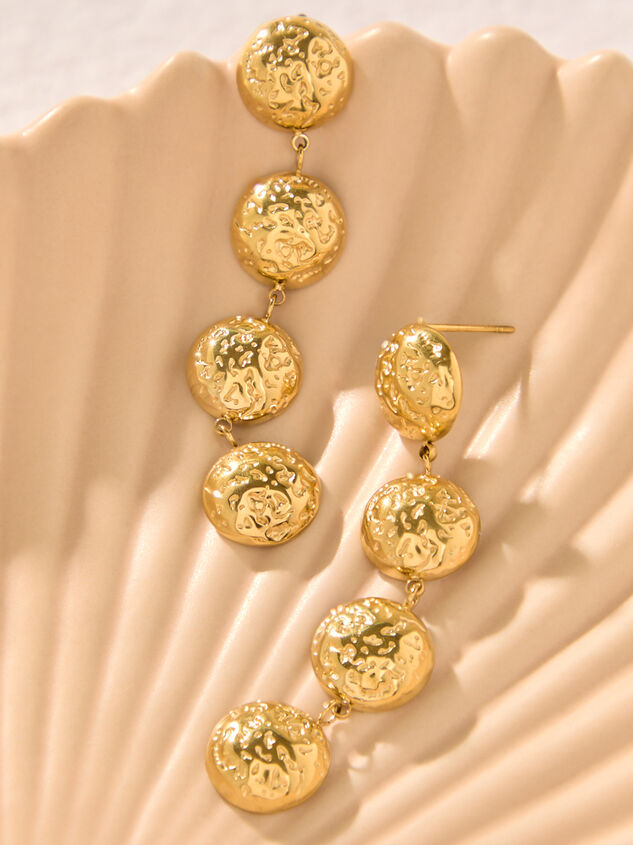 18K Marigold Hammered Dangle Earrings Detail 2 - AS Kids