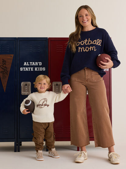 Football Mom Stitched Sweater - AS Kids