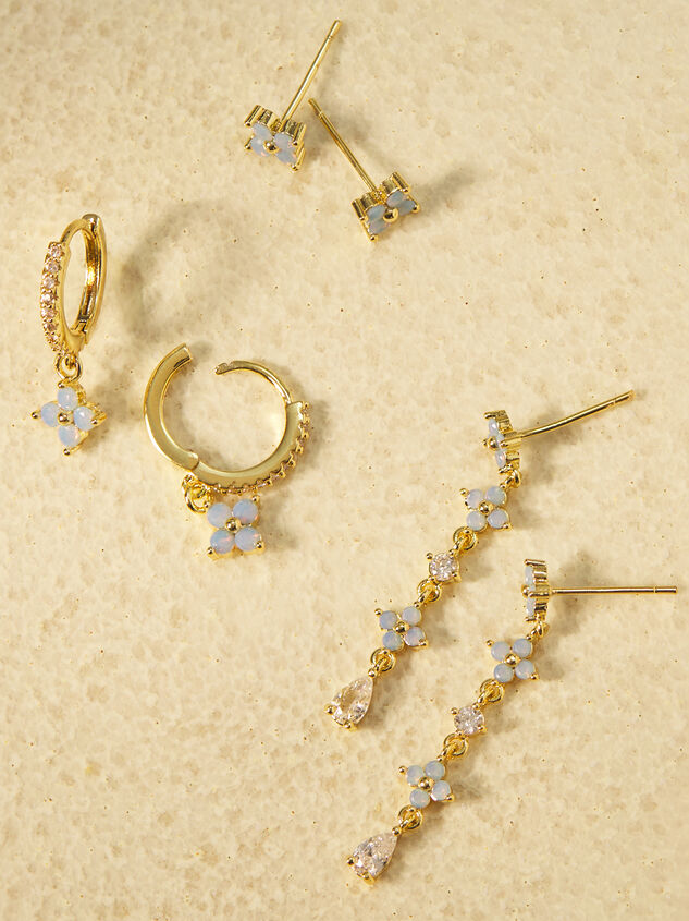 18K Gold Linear Blue Mini Hoop Set - ALTAR'D STATE KIDS