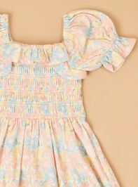 Ember Floral Ruffle Sleeve Toddler Dress Detail 2 - ALTAR'D STATE KIDS