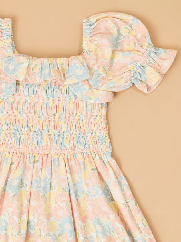 Ember Floral Ruffle Sleeve Toddler Dress Detail 2 - ALTAR'D STATE KIDS