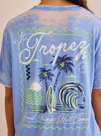 Saint Tropez Postcard Slub Tee Detail 5 - AS Kids