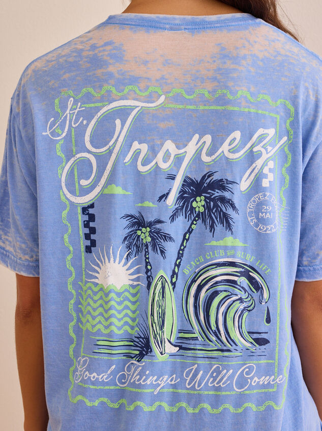 Saint Tropez Postcard Slub Tee Detail 5 - AS Kids