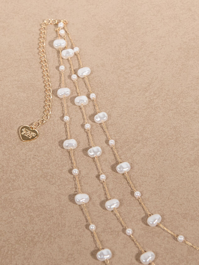 Layered Pearl Lariat Necklace Detail 3 - ALTAR'D STATE KIDS