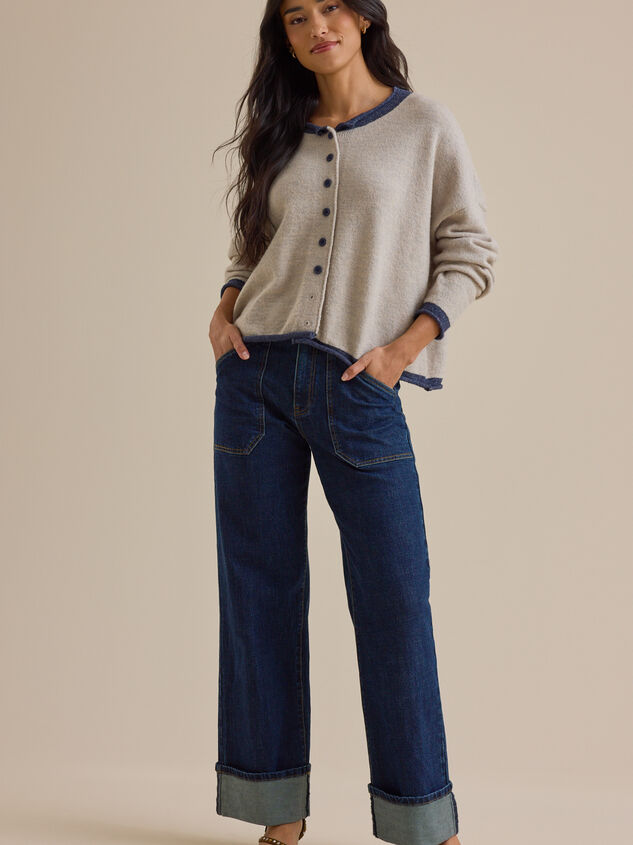 Skyla Contrast Roll Neck Cardigan Detail 3 - ALTAR'D STATE KIDS