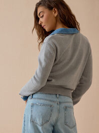 Harley Denim Collar Sweater Detail 5 - AS Kids