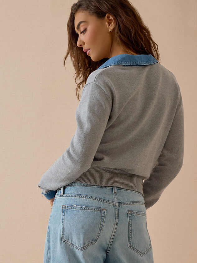 Harley Denim Collar Sweater Detail 5 - AS Kids