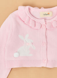 Bunny Seersucker Stripes Baby Cardigan Dress Detail 4 - ALTAR'D STATE KIDS