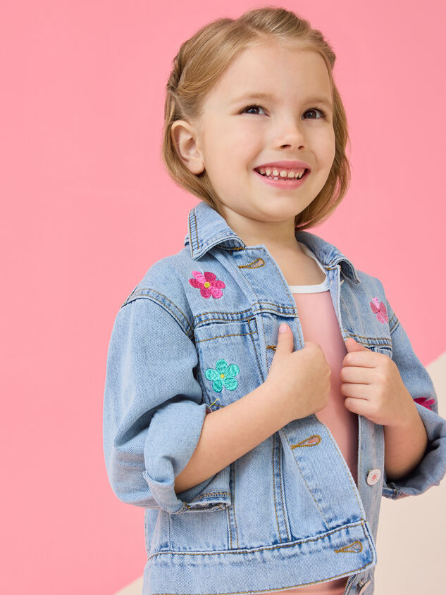 Maya Embroidered Denim Jacket Detail 2 - ALTAR'D STATE KIDS