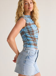 Titi Plaid Mockneck Top Detail 3 - AS Kids