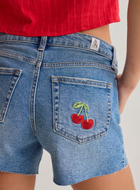 Shari Cherry Denim Shorts Detail 7 - AS Kids