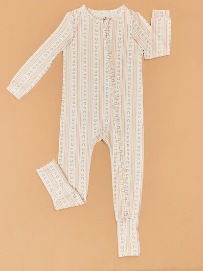 Horseshoe Bow Stripe Romper - AS Kids