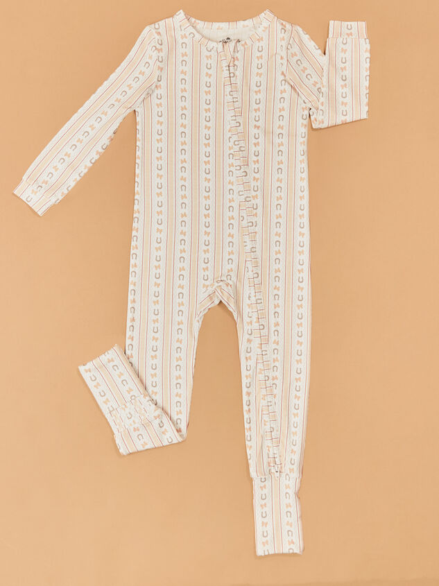 Horseshoe Bow Stripe Romper Detail 2 - AS Kids