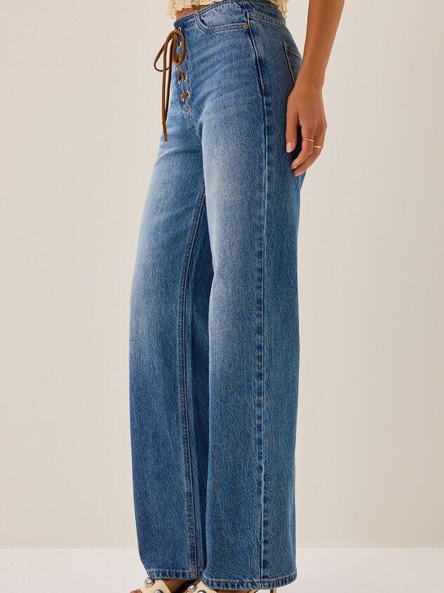 Tasha High Rise Lace up Jean Detail 5 - AS Kids