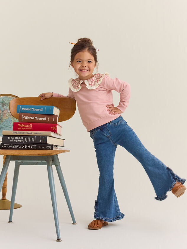 Jilly Dark Wash Ruffle Flare Jeans - AS Kids