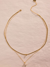 18K Gold Herringbone Cross Necklace Detail 2 - ALTAR'D STATE KIDS