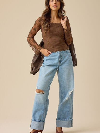 Vanessa Boat Neck Lace Top - ALTAR'D STATE KIDS