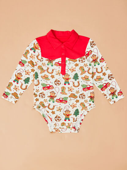 Cowboy Christmas Polo Bodysuit - ALTAR'D STATE KIDS
