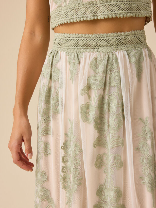 Arissa Floral Embroidered Maxi Skirt Detail 3 - ALTAR'D STATE KIDS