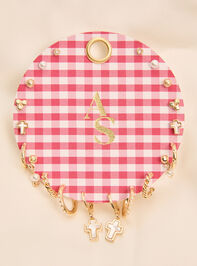 18K Gold Red Gingham Earring Pack Detail 2 - AS Kids