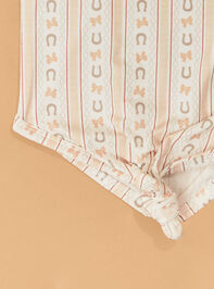 Horseshoe Bow Stripe Gown and Headband Detail 3 - AS Kids