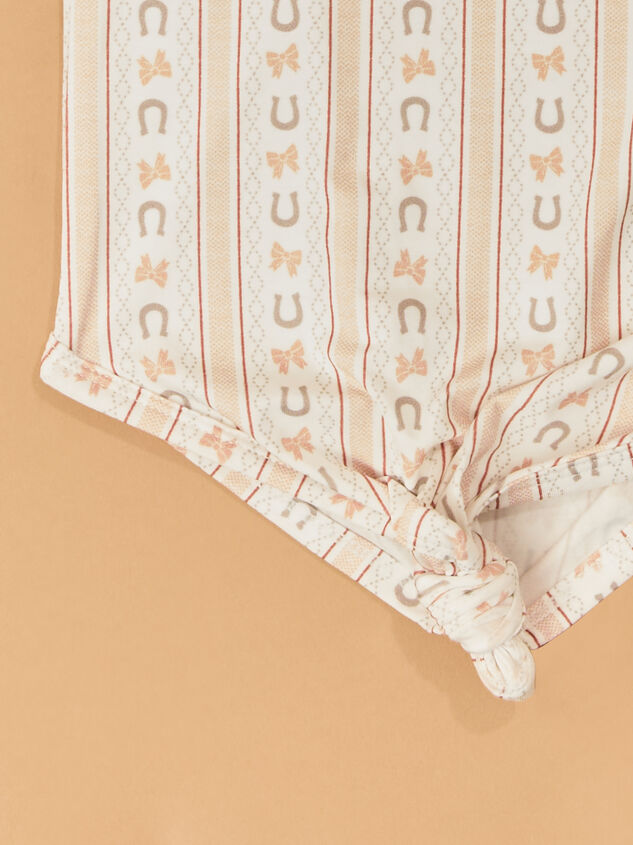 Horseshoe Bow Stripe Gown and Headband Detail 3 - AS Kids