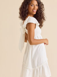 Gianna Flutter Sleeve Linen Tie Back Dress Detail 4 - ALTAR'D STATE KIDS