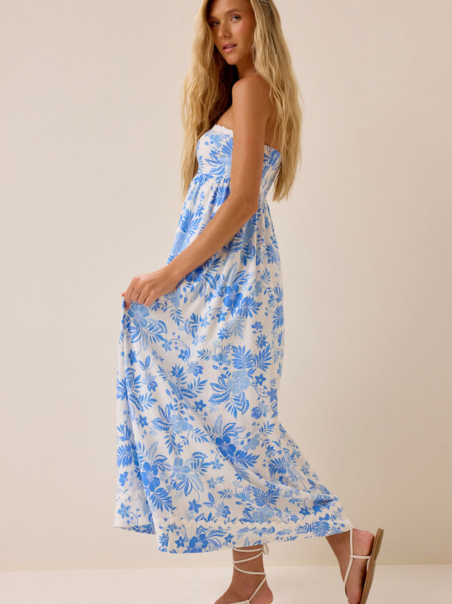 Cove Floral Strapless Maxi Dress Detail 3 - AS Kids