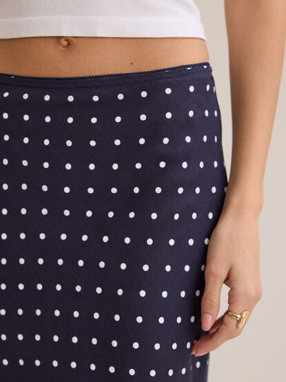 Elodie Polka Dot Linen Maxi Skirt - ALTAR'D STATE KIDS