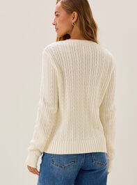Sami American Flag Cable Knit Sweater Detail 6 - AS Kids