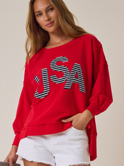 USA Striped Applique Sweatshirt - AS Kids