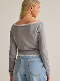 Karsyn Lace Trim Sweater Detail 4 - AS Kids