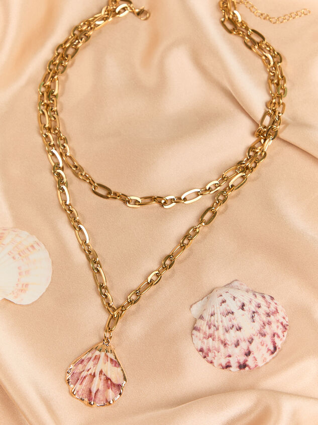 Double Layered Shell Necklace Detail 2 - AS Kids