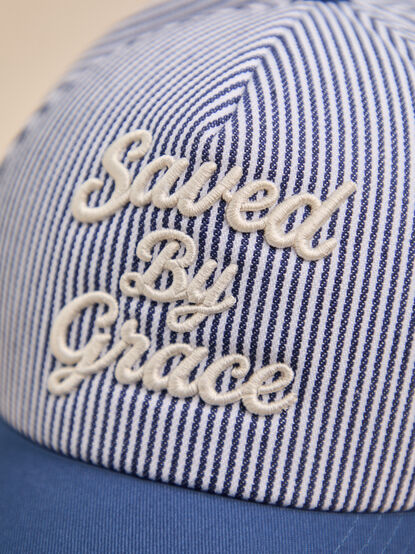 Saved By Grace Striped Trucker Hat - AS Kids