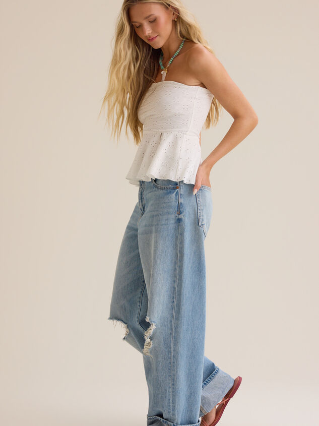 Charlotte Eyelet Strapless Top Detail 3 - ALTAR'D STATE KIDS