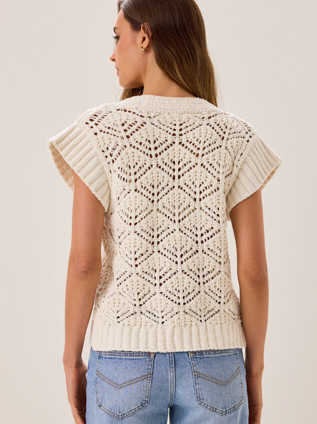 Jemma Chenille Tie Front Sweater Detail 4 - AS Kids