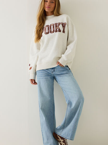 Spooky Applique Mock Neck Sweatshirt - AS Kids