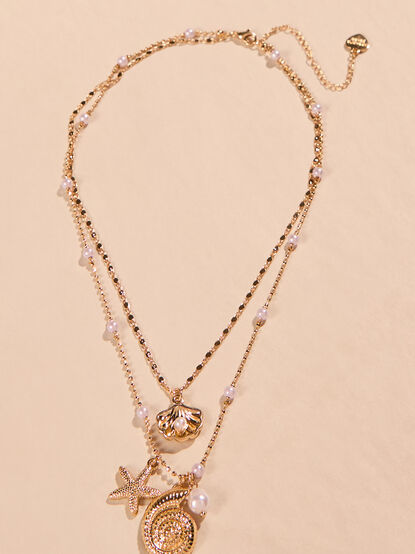 Layered Pearl Shell Necklace - AS Kids