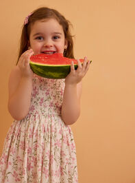 Thea Smocked Floral Toddler Dress Detail 5 - ALTAR'D STATE KIDS