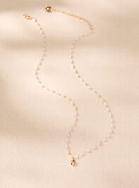 Ivory Blossom Teardrop Necklace Detail 2 - AS Kids